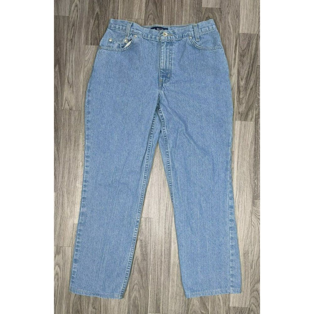 (3/$35) L.A. Blues Size 8 Slim Cotton Straight Leg Cropped Denim Blue Jeans